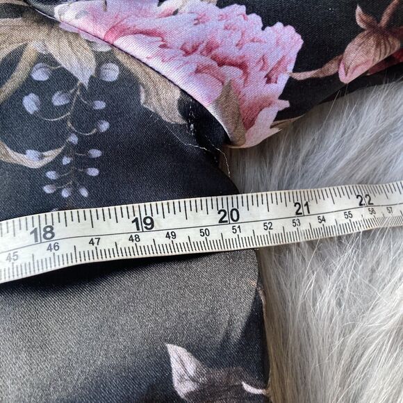 Harlowe & Graham Jacket Sz M Black Tapestry Floral Bomber Coat Zip Up Silky Fun - Picture 8 of 10